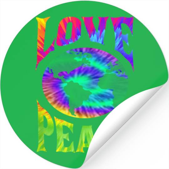 Peace Love earth 60S 70S Tie Dye Hippie ONLY PEACE Stickers