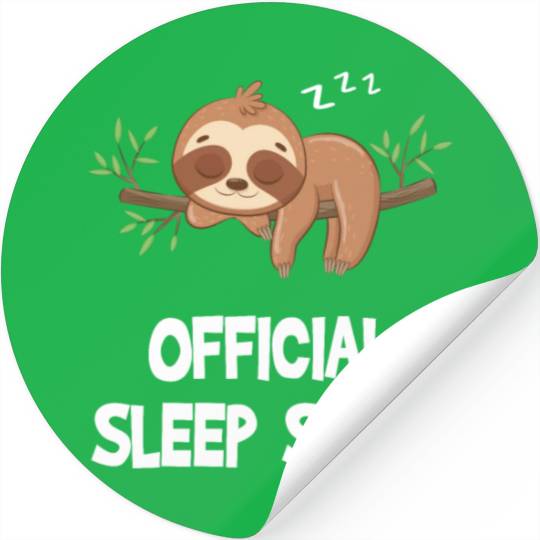 Official Sleep Stickers Cute Funny Sloth Napping
