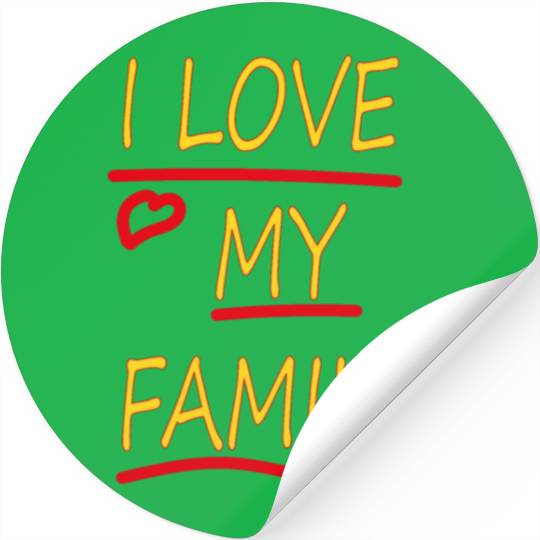 I Love my Family Stickers