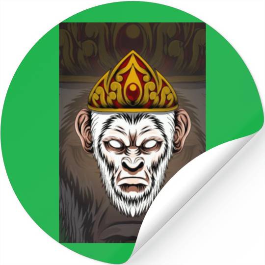White Monkey with Crown Illustration 20647992 122 Stickers