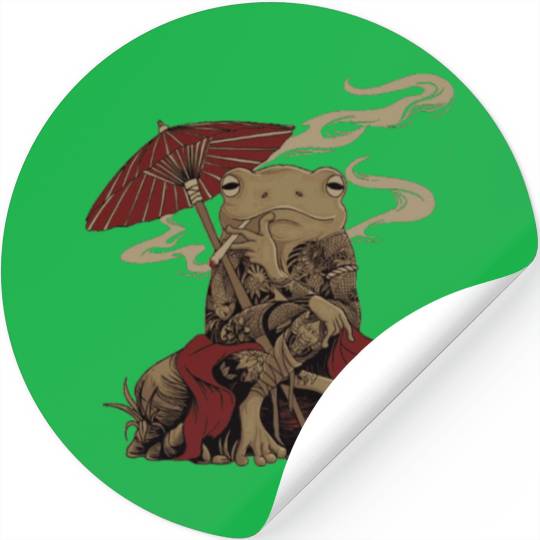 Japanese Frog Chill Stickers