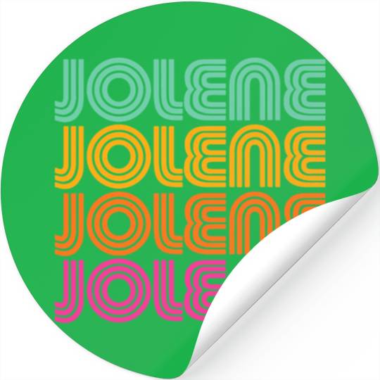 Jolene Retro Vintage 70s 80s Rainbow Pink Song Sun Stickers
