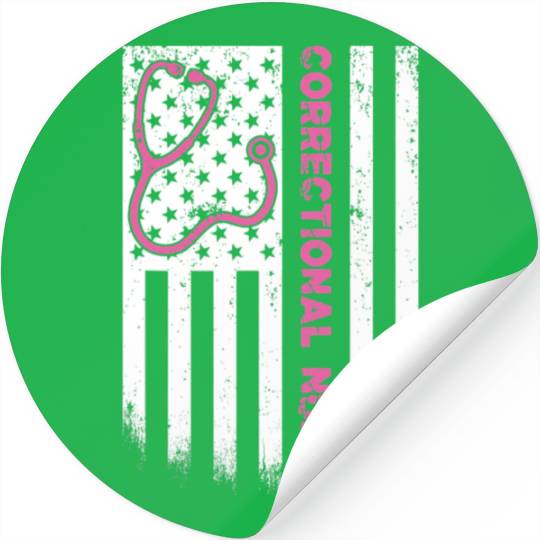 Correctional Nurse American flag US Stethoscope Stickers