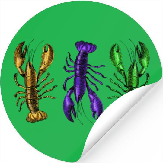 Lobster Mardi Gras Stickers