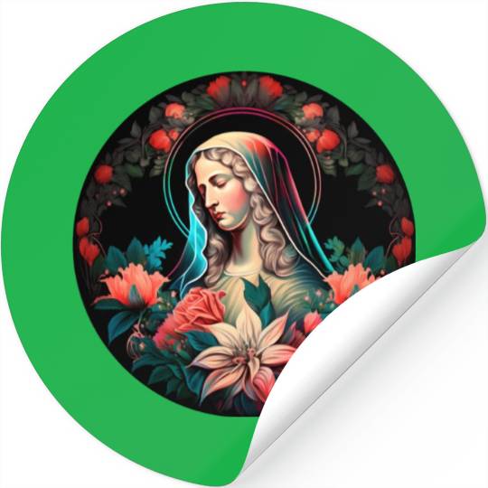 Virgin Mary Painting Stickers