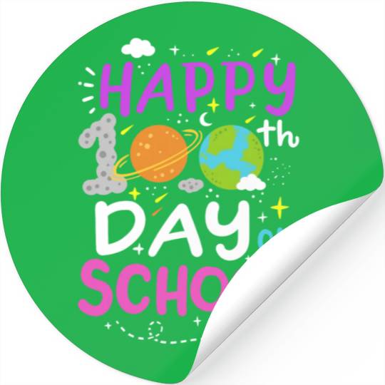 100 Days of School Science Teacher Student Stickers