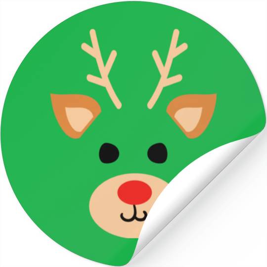 Rudolph Red Nosed Reindeer Antlers Deer Christmas Stickers
