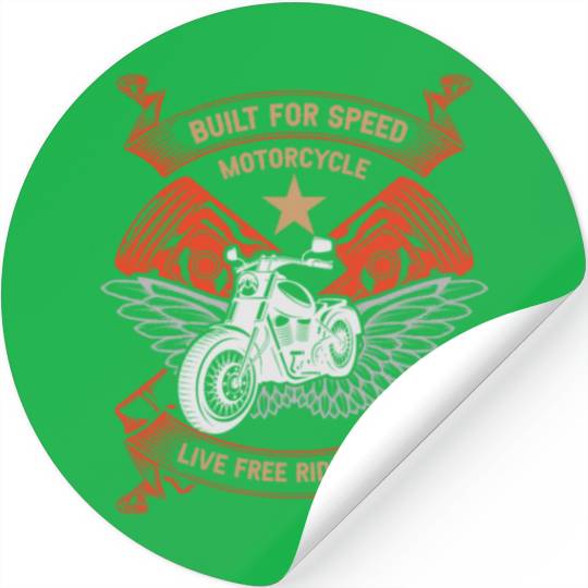 BUILT 4 SPEED MOTORCYCLE OUTLAN LIVE FRE RIDE HARD Stickers