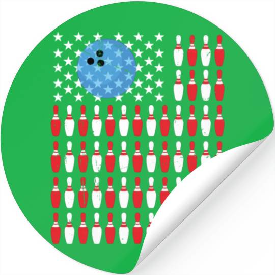 US Flag Bowling Pin Stickers
