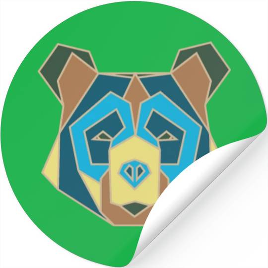 geometric bear Stickers