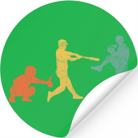 Baseball Catcher Pitcher Batter Vintage Stickers