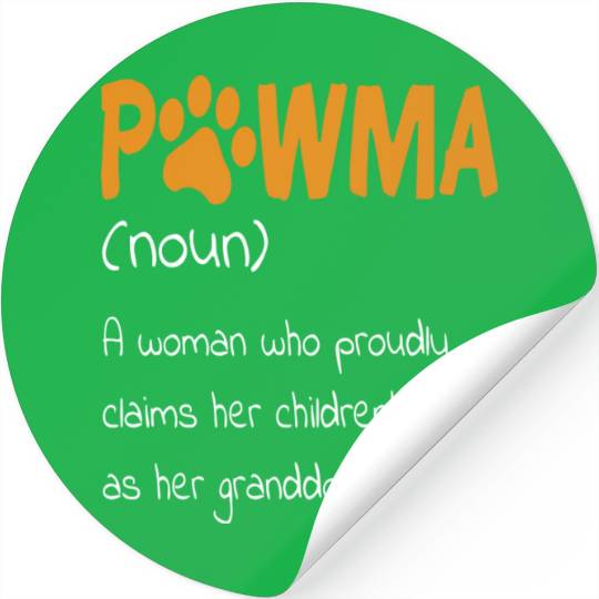 Pawma Definition Dog Lover Grandma Stickers