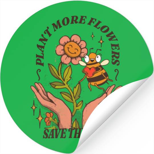 Retro Floral Honeycomb Bee Lover Art Stickers