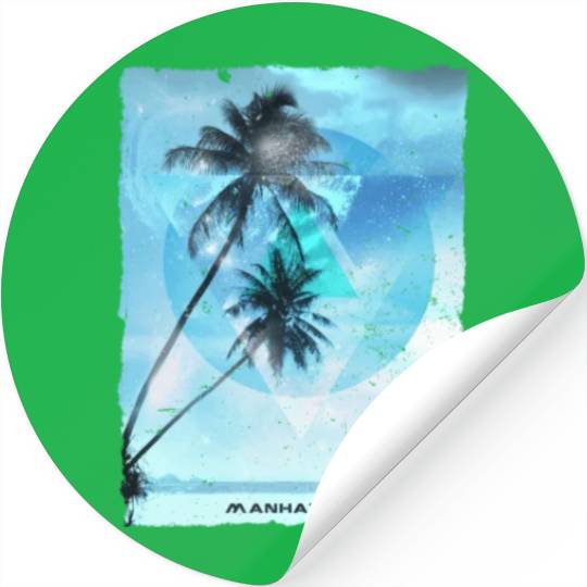 Artistic Manhattan Beach California Palm Tree Stickers