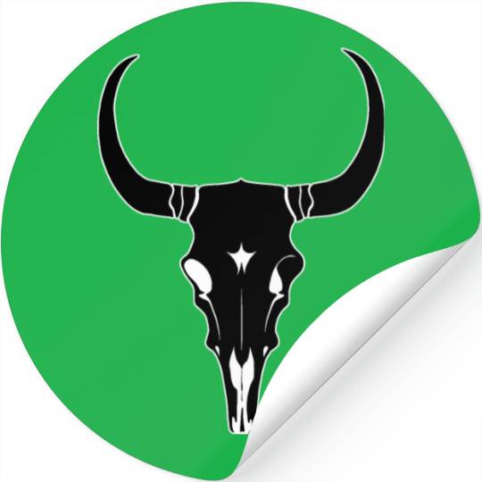 Cattle Skull Cow Skull Rodeo Western Skeleton Stickers
