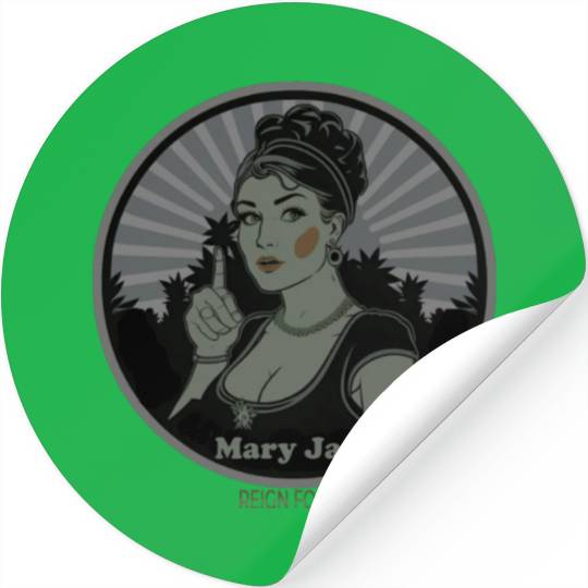 Mary Jane Lady Marijuana Funny Graphic Stickers