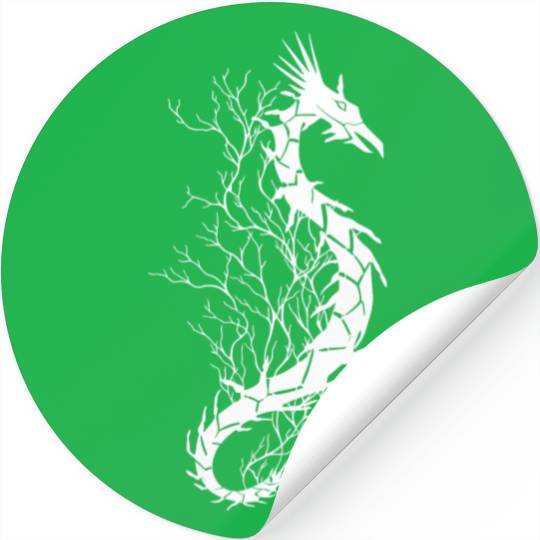 Sea life, sea dragon, white Stickers