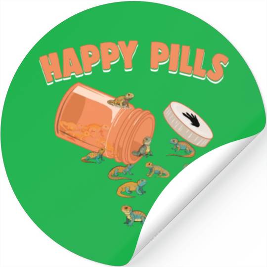 Happy Pills Uromastyx Funny Lizard Lovers Humor Stickers