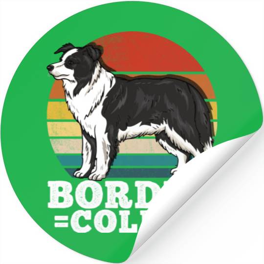 Border Collie Dog Lover Retro Stickers