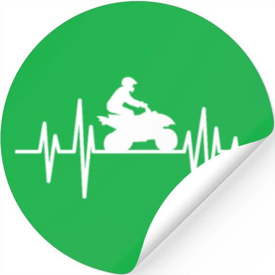 ATV Heartbeat Four Wheeler Quad Biker Rider Stickers