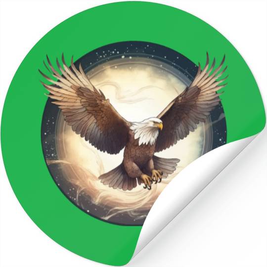 Flying Bald Eagle Stickers