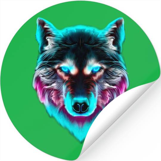 Leader of the Synthwave Wolf Pack! Stickers