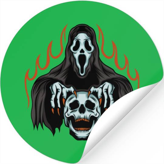 Classic ghost Stickers , skull