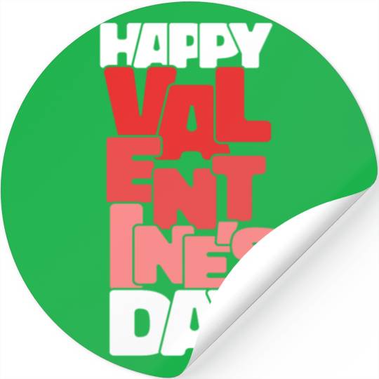 Vintage Happy Valentine's Day February 14 Typograp Stickers