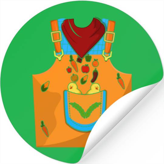 Funny Farmer Farm Costume For Halloween Stickers