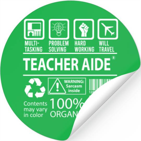 Teacher Aide Stickers - Multitasking Job Gift Item