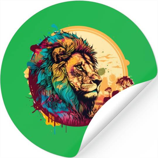Africa abstract lion Stickers