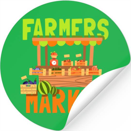 Farmers Market Chicken Farmer Cow Farming Stickers