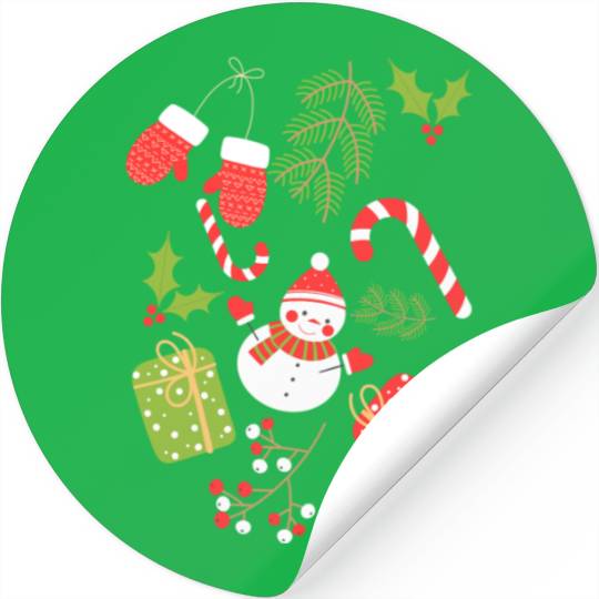 Christmas Time - Christmas Tree Decorations Stickers