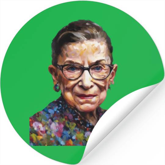 Ruth Bader Ginsburg portrait in a Monet style Stickers