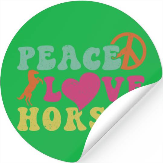 Horse Lover Equestrian Riding Peace Love Horses Stickers