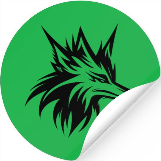 Wild Wolf Head Tattoo Style Portrait Stickers