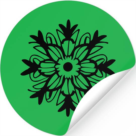 Abstract Flower Bloom Snowflake Vector Stickers