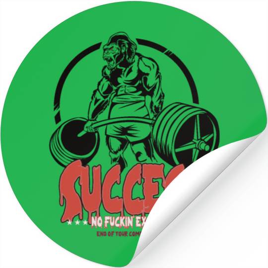 GYM No Excuses Success Body Building Gorilla Stickers