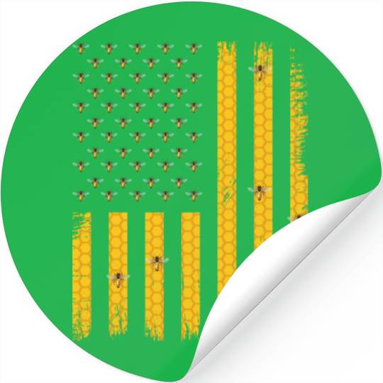 Beekeeper Usa Flag Stickers