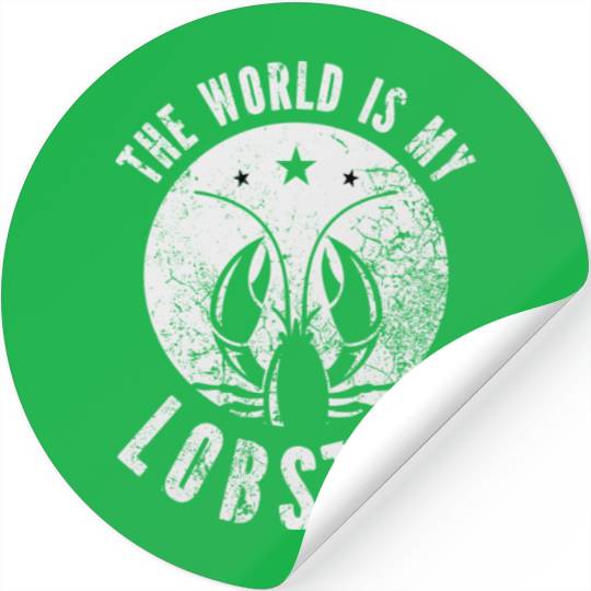 The World Is My Lobster Funny Vintage Graphic Stickers