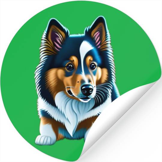 Shetland sheepdog puppy Stickers