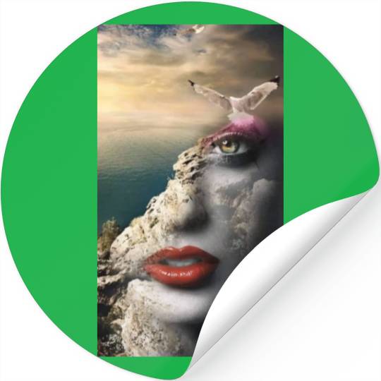 la femme et le nature Stickers