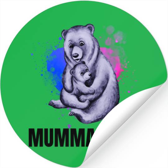 Mumma Bear, Mother's Day, Mom Stickers
