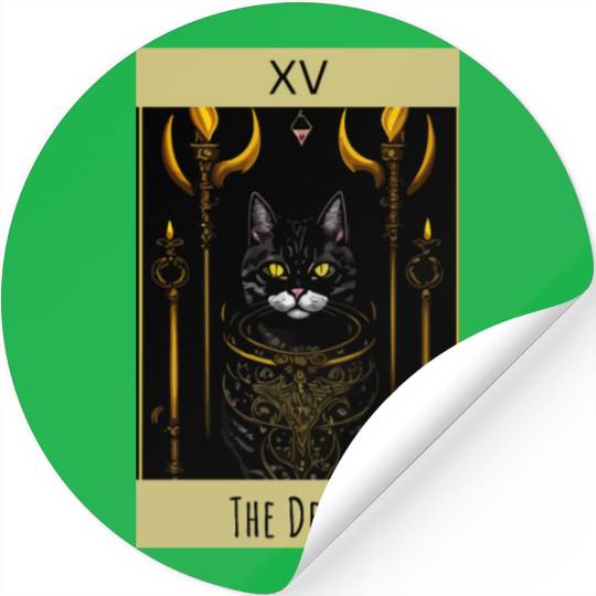 Tarot card the devil cat - readings and astrology Stickers
