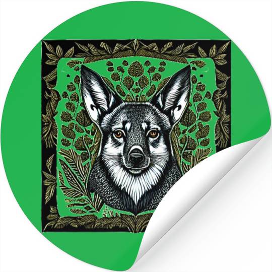 Leaf Whirlwind Corgi Stickers