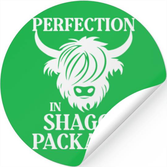 Perfection In Shaggy Packages Highland Cow Stickers