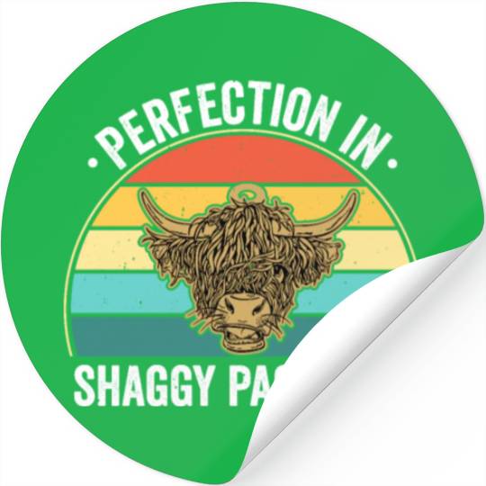 Perfection In Shaggy Packages Highland Cow Stickers