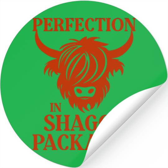 Perfection In Shaggy Packages Highland Cow Stickers