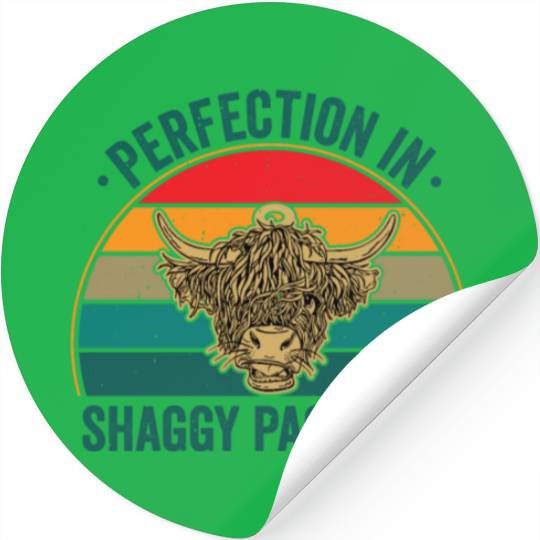 Perfection In Shaggy Packages Highland Cow Stickers