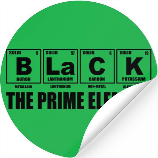 Black the Prime Element Stickers
